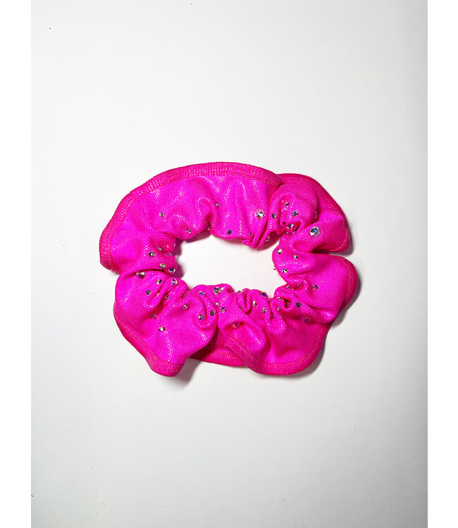 KV Gymnastics Wear Scrunchie Crystals neon pink