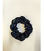 KV Gymnastics Wear Scrunchie Zwart met blauwe crystals