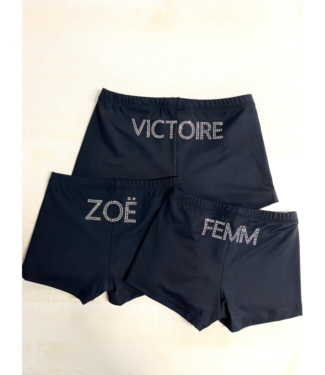 KV Gymnastics Wear Turnbroekje zwart met naam