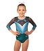 KV SALE! Leotard AdrianaLeotard Romy 7/8 sleeves green/blue