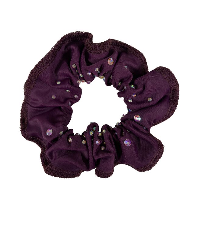 KV Gymnastics Wear Scrunchie Crystals Wine Red