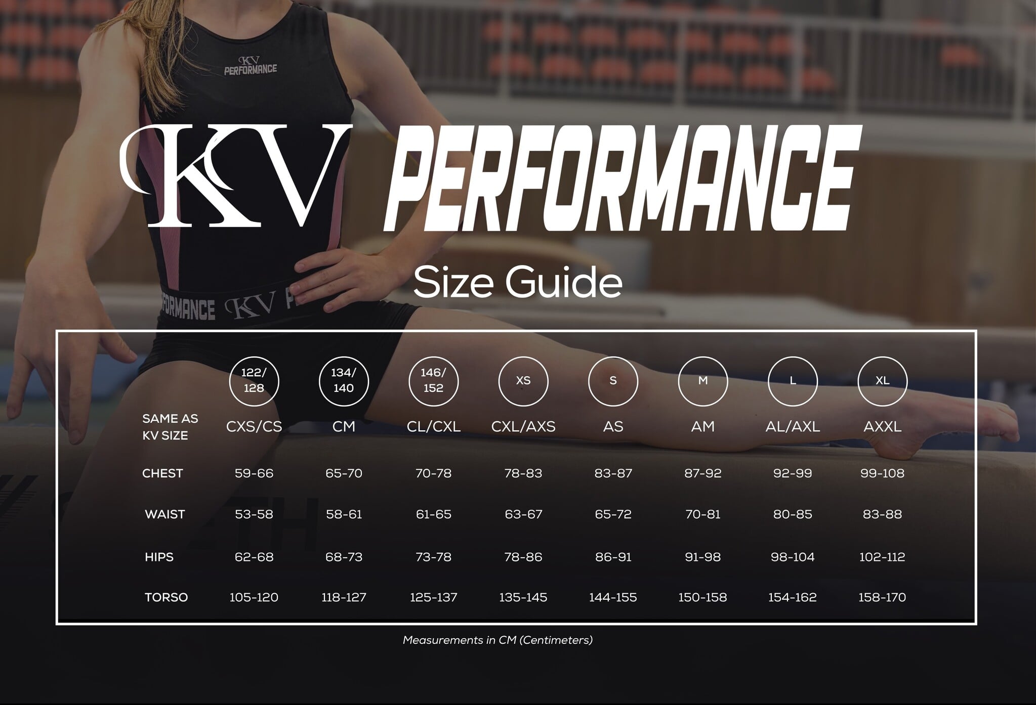KV Performance size chart