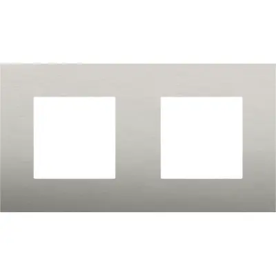 Niko afdekraam 2-voudig Pure stainless steel on anthracite (150-76800)