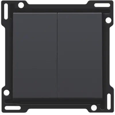 Niko schakelwip 2-voudig anthracite coated (122-61505)