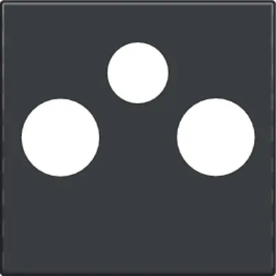 Niko centraalplaat coax/sat 3-voudig anthracite coated (122-69551)