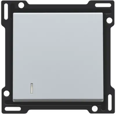 Niko schakelwip enkelvoudig met controlevenster sterling coated (121-60005)