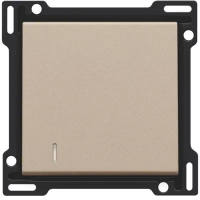 Niko schakelwip enkelvoudig met controlevenster champagne coated (157-60005)