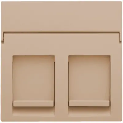 Niko centraalplaat 2-voudig vlak tbv RJ draagring champagne coated (157-65200)