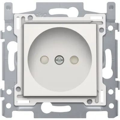 Niko wandcontactdoos zonder randaarde met afdekking white (101-66515)