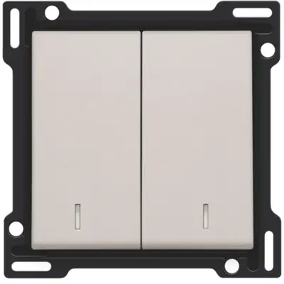 Niko schakelwip 2-voudig met controlevenster light grey (102-61507)