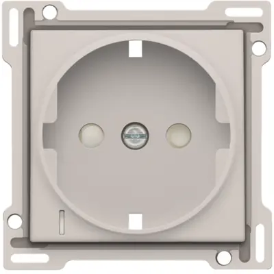 Niko afdekplaat voor wandcontactdoos randaarde kindveilig spanningsaanduiding light grey (102-66908)