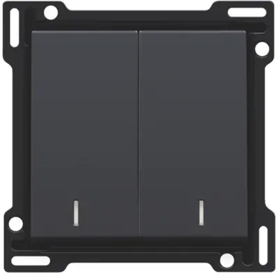 Niko schakelwip 2-voudig met controlevenster anthracite coated (122-61507)