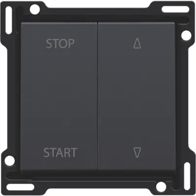 Niko jaloezieknop tbv tweevoudige elektrisch gescheiden schakelaar anthracite coated (122-65905)