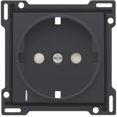 Niko afdekplaat voor wandcontactdoos randaarde kindveilig spanningsaanduiding anthracite coated (122-66908)