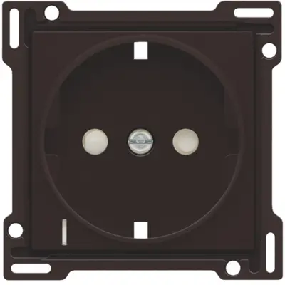 Niko afdekplaat voor wandcontactdoos randaarde kindveilig spanningsaanduiding dark brown coated (124-66908)