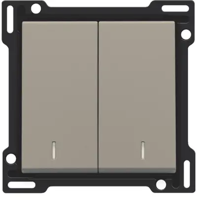 Niko schakelwip 2-voudig met controlevenster bronze coated (123-61507)