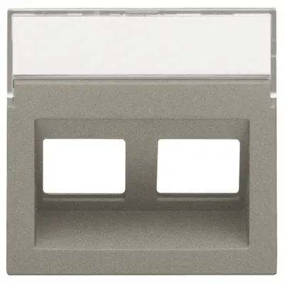 Niko centraalplaat 2-voudig tbv RJ draagring schuin met tekstveld bronze coated (123-65400)