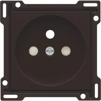 Niko afdekplaat voor wandcontactdoos met penaarde Belgie kindveilig dark brown coated (124-66601)