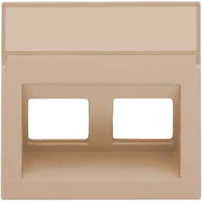 Niko centraalplaat 2-voudig tbv RJ draagring schuin met tekstveld champagne coated (157-65400)