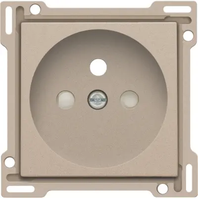 Niko afdekplaat voor wandcontactdoos met penaarde Belgie kindveilig champagne coated (157-66601)