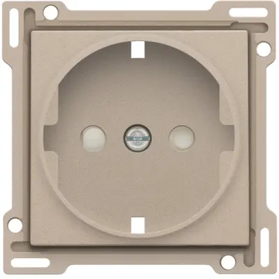 Niko afdekplaat voor wandcontactdoos randaarde kindveilig champagne coated (157-66901)