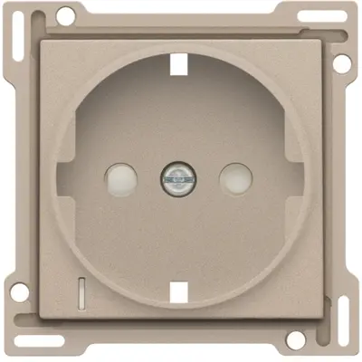 Niko afdekplaat voor wandcontactdoos randaarde kindveilig spanningsaanduiding champagne coated (157-66908)