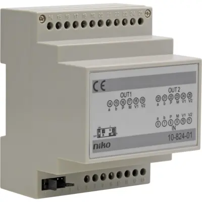 Niko Toegangscontrole Modulaire Splitter voor het Opsplitsen van het Videosignaal over 2 Leidingen (10-824-01)