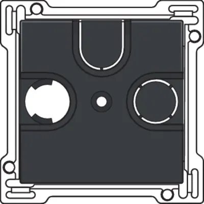 Niko centraalplaat coax voor TV en FM anthracite coated (122-69593)