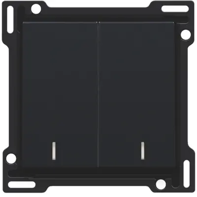 Niko schakelwip 2-voudig met controlevenster black coated (161-61507)