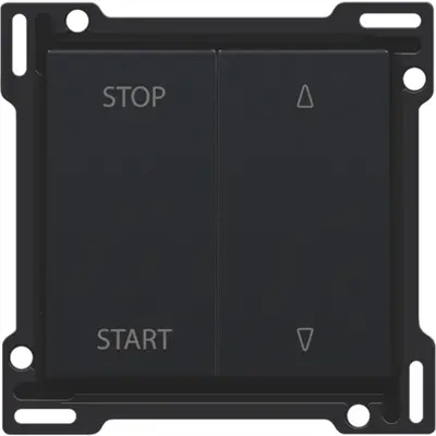 Niko jaloezieknop tbv tweevoudige elektrisch gescheiden schakelaar black coated (161-65905)