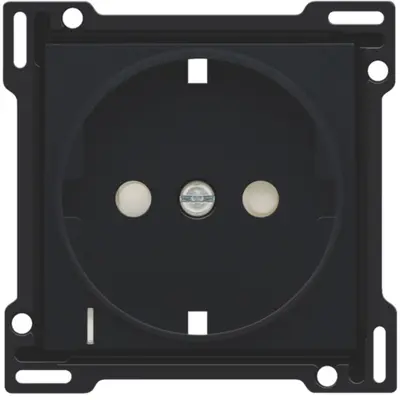 Niko afdekplaat voor wandcontactdoos randaarde kindveilig spanningsaanduiding black coated (161-66908)