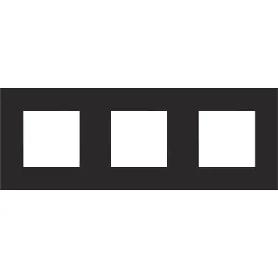 Niko afdekraam 3-voudig Pure black steel coated (161-76700)