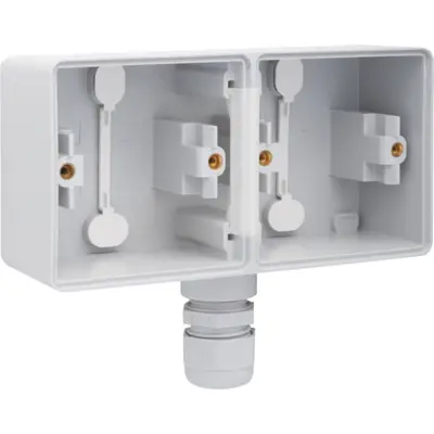 Niko Hydro opbouwbak 2-voudig horizontaal met 1x M20-ingang grijs (700-84851)