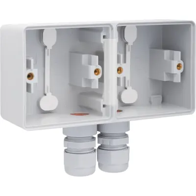 Niko Hydro opbouwbak 2-voudig horizontaal met 2x M20-ingang grijs (700-84852)