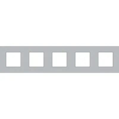 Niko afdekraam 5-voudig Pure stainless steel on anthracite (150-76005)