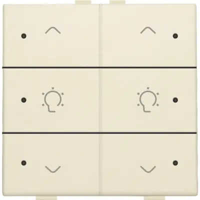 Niko dimbediening 2-voudig met LED en symbool voor Niko Home Control cream (100-52046)