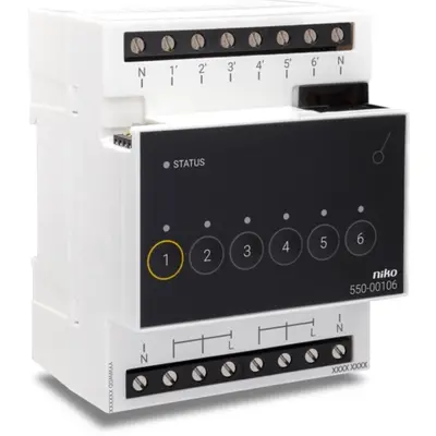 Niko schakelmodule voor Niko Home Control voor zes verschillende kringen (550-00106)
