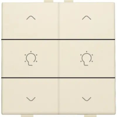 Niko dimbediening 2-voudig met symbool voor Niko Home Control cream (100-51046)