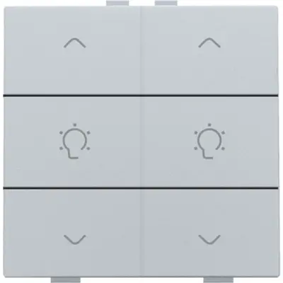 Niko dimbediening 2-voudig met symbool voor Niko Home Control sterling coated (121-51046)