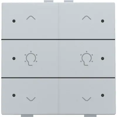 Niko dimbediening 2-voudig met LED en symbool voor Niko Home Control sterling coated (121-52046)