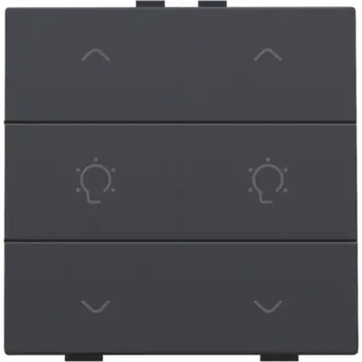 Niko dimbediening 2-voudig met symbool voor Niko Home Control anthracite coated (122-51046)