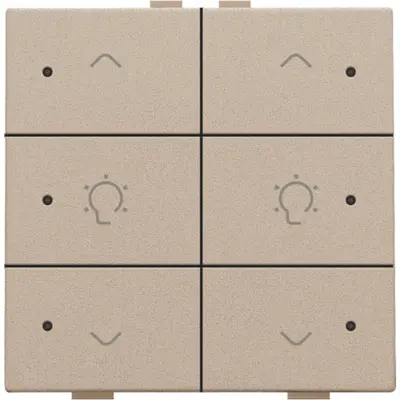 Niko dimbediening 2-voudig met LED en symbool voor Niko Home Control champagne coated (157-52046)