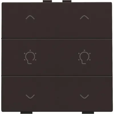 Niko dimbediening 2-voudig met symbool voor Niko Home Control dark brown coated (124-51046)