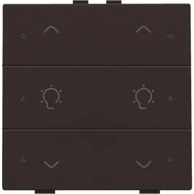 Niko dimbediening 2-voudig met LED en symbool voor Niko Home Control dark brown coated (124-52046)