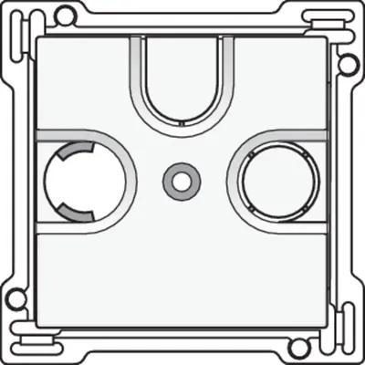 Niko centraalplaat coax voor TV en FM white steel coated (154-69593)