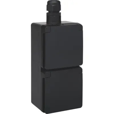 Niko Hydro wandcontactdoos 2-voudig randaarde opbouw met schroefklemmen verticaal zwart (761-37842)