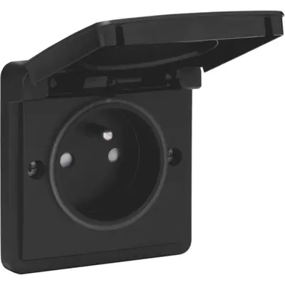 Niko Hydro wandcontactdoos 1-voudig penaarde Belgie zwart (761-36600)