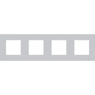 Niko afdekraam 4-voudig Pure alu grey brushed (155-76400)