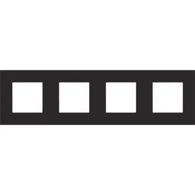 Niko afdekraam 4-voudig Pure black steel coated (161-76400)