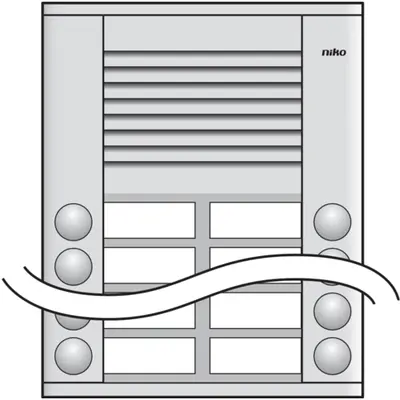 Niko opbouwbuitenpost 20mm met 10 bellen in twee rijen (10-110)